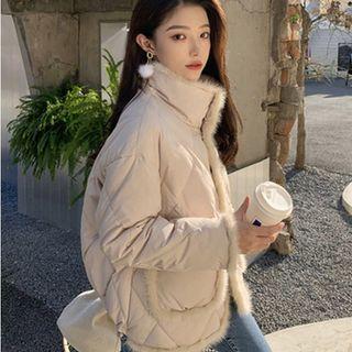 Fluffy Trim Quilted Jacket