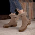 Faux Suede Shearling Short Boots