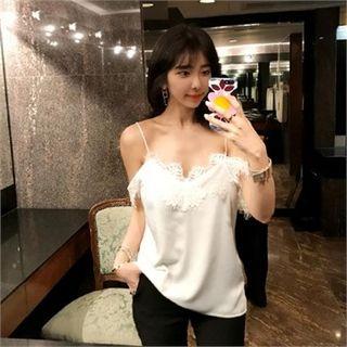Lace-trim V-neck Sleeveless Top
