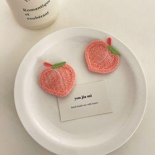 Peach Knit Hair Clip 1 Pc - Peach - One Size
