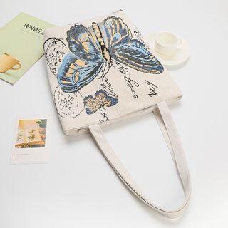 Butterfly Embroidered Tote Bag