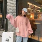 Embroidered Pullover Pink - One Size