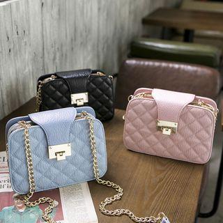 Quilted Faux Leather Chain Strap Cross Body Bag