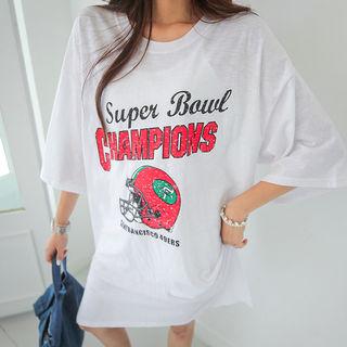Graphic Drop-shoulder T-shirt Dress