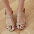 Block-heel Braided-strap Sandals