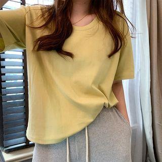 Cotton U-neck T-shirt