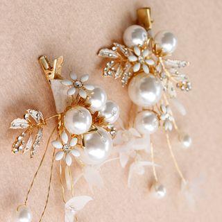 Wedding Pearl Floral Hair Clip