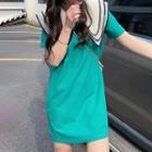 Short-sleeve Layered Collar T-shirt Dress