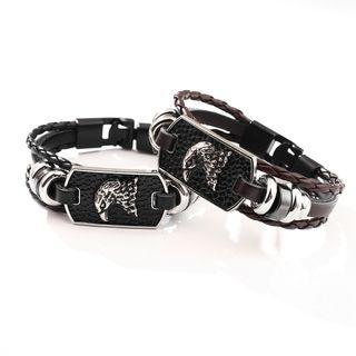 Eagle Genuine Leather Woven Bracelet