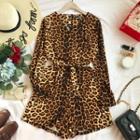 Long-sleeve Animal Print Playsuit