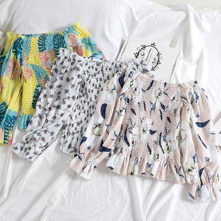 Floral Print Smocked Blouse