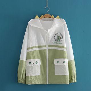 Monster Embroidered Over-sized Cardigan As Shown In Figure - One Size