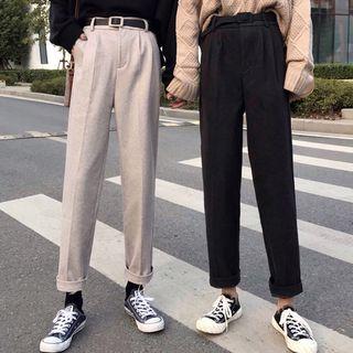 Straight-fit Pants With Belt