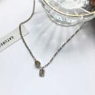 Alloy Tag Pendant Necklace 1 Pc - Necklace - One Size