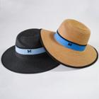 Ribbon Trim Straw Hat