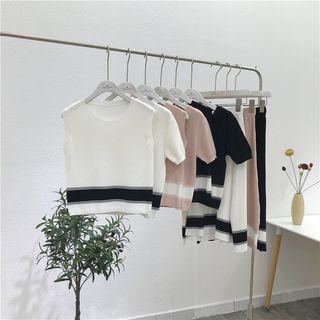 Short-sleeve Knit Top / Tank Top / Midi Skirt