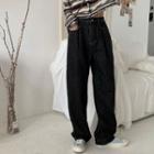 Striped Cardigan / Wide Leg Jeans