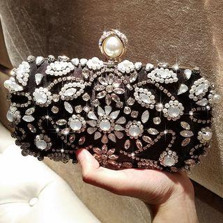 Pearl Rhinestone Clutch