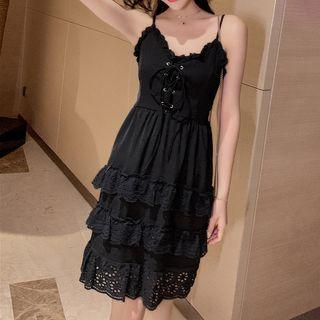 Spaghetti Strap Mini Layered Dress