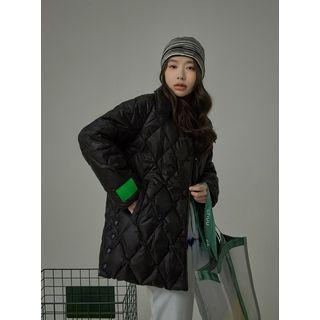 [no One Else] Collared Quilting Jacket Black - One Size