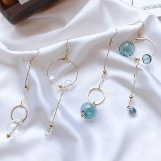 Non Matching Glass Bead Dangle Earring