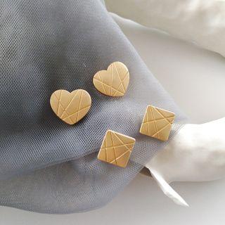 Alloy Heart / Square Earring