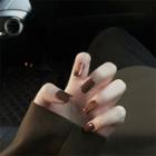 Print Faux Nail Tips 130 - Amber Brown - One Size