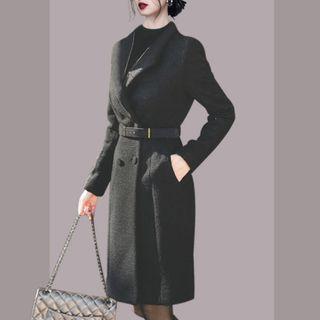 Set: Double-breasted Coat + Belt