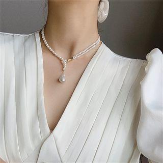 Freshwater Pearl Pendant Choker Pearl - White - One Size