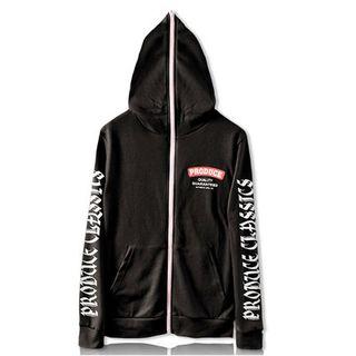 Lettering Contrast-trim Hoodie