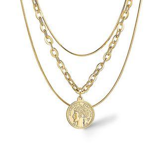 Pendant Layered Chain Necklace Gold - One Size