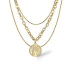 Pendant Layered Chain Necklace Gold - One Size
