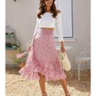 Flora Ruffled Midi A-line Skirt