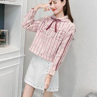 Set: Striped Hoodie + A-line Skirt