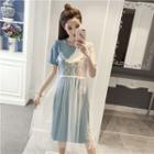 Set: Short-sleeve T-shirt + Mesh Spaghetti Strap Dress