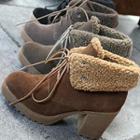 Chunky Heel Lace-up Short Boots