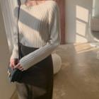 Cashmere Blend Ribbed Sweater