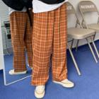 Couple Matching Plaid Straight-fit Pants
