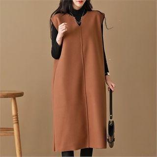 Slit-front Sleeveless Dress