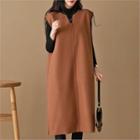 Slit-front Sleeveless Dress