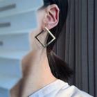 Cut-out Square Drop Earring 1 Pair - Earring - Gold - One Size