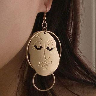 Non-matching Face Hoop Dangle Earring