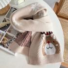 Christmas Deer Print Knit Scarf