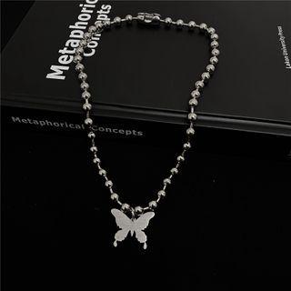 Butterfly Pendant Beaded Choker As Shown In Figure - One Size