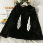 Ears-accent Hooded Furry Jacket