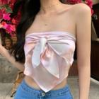 Dyed Bow Tube Top Pink - One Size