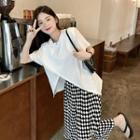 Short-sleeve Asymmetrical T-shirt / Pattern Skirt