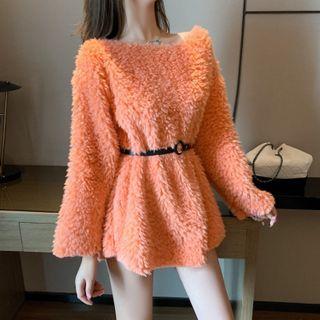 Fluffy Sweatshirt Dress