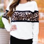 Long-sleeve Leopard Print Sweatshirt