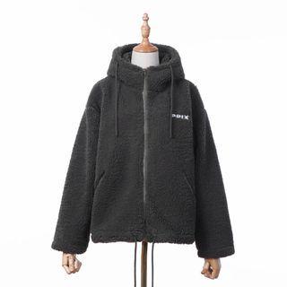 Fleece Zip Hoodie Khaki - One Size